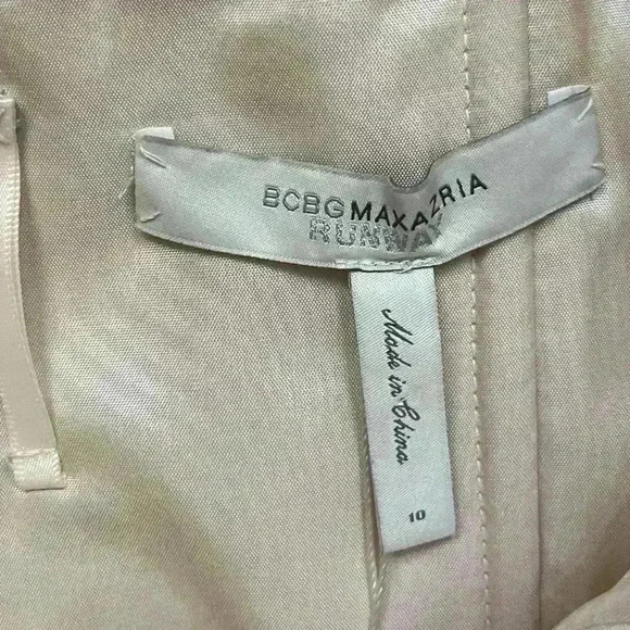 NEW BCBGMaxAzria RUNWAY Cream Gray Sweetheart Strapless Mini Dress Size 10 - Picture 6 of 14